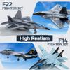 Double Fighter Jet Toy, F14 & F22 Diecast Planes with Lights & Sounds, Pull Back Military Airplane Toy Gift for Toddler,Kids, Boys view 2