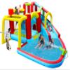 7-in-1 Inflatable Slide Water Park Bounce House Outdoor Football Garden Bouncer with Splash Pool&Water Gun&Climbing Wall&Basketball&Football view 2