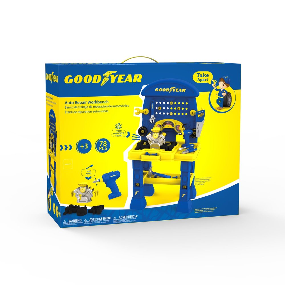 Good Year Pretend Play Take Apart Engine Repair Workbench Set for Kids - 78 Pcs Mechanic Car Fun Engine Toy for Children Age 3+ by Red Toolbox