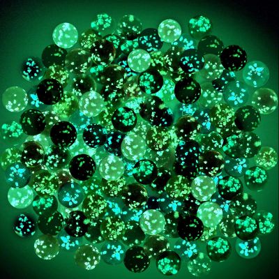 Gejoy 100 Pieces Colorful Glass Marbles Glow in The Dark Multi-Color Luminous Glowing Glass Marbles for Marble Games DIY and Home Decor(0.63 Inch)