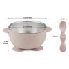 PandaEar 3 Pack Stainless Steel Suction Baby Bowls & 3 Baby Feeding Spoons | Non-Slip Stay Put Bowls & Soft Silicone First Stage Spoons for Toddlers, BPA-Free Baby Led Weaning Set (Pink White) view 2