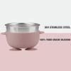PandaEar 3 Pack Stainless Steel Suction Baby Bowls & 3 Baby Feeding Spoons | Non-Slip Stay Put Bowls & Soft Silicone First Stage Spoons for Toddlers, BPA-Free Baby Led Weaning Set (Pink White) view 3