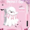 Aoriher Ghost Piata Pink Halloween Piata White Pink Ghost Party Piata with Bat Stick Blindfold Mask Confetti for Halloween Holiday Theme Festival Birthday Party Supplies Decoration (Boo) view 2