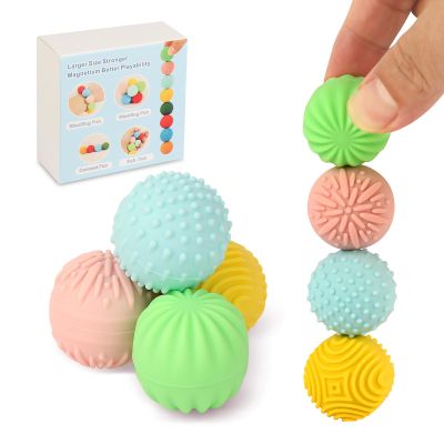 Silicone Magnetic BallsFidget ToysGift for Teenage , Fun Textures Magnetic Balls Gift fo Novelty Toy Gift for Kids or Adults(4PCS)