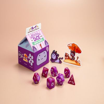 1985 Games Fruit Meadows Milk Carton Dice (Grape)