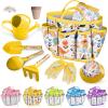 Kids Gardening Tool Set 18PCS Kids Toddler Gardening Set Includes Tote Bag Watering Can Apron Hat Rake Shovel Spoon Gloves Plant Pots and Labels, Outdoor Toys Gift for Boys Girls (Yellow) view 1