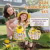 Kids Gardening Tool Set 18PCS Kids Toddler Gardening Set Includes Tote Bag Watering Can Apron Hat Rake Shovel Spoon Gloves Plant Pots and Labels, Outdoor Toys Gift for Boys Girls (Yellow) view 2