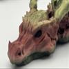 Articulated Dragon Figure with Detailed Head, Copper Gradient Color, Bronze Fantasy Creature Toy view 2