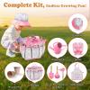 Kids Gardening Tool Set 18PCS Kids Toddler Gardening Set Includes Tote Bag Watering Can Apron Hat Rake Shovel Spoon Gloves Plant Pots and Labels, Outdoor Toys Gift for Boys Girls (Pink) view 3