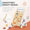 Frogprin Wooden Baby Walker, Baby Push Walker, Montessori Walker Toy for Babies 12M+ Learning to Walk & Sit-to-Stand, Adjustable Speed Walkers for Boys, Baby Activity Center with Sensory Toy for Girls view 3