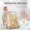 Frogprin Wooden Baby Walker, Baby Push Walker, Montessori Walker Toy for Babies 12M+ Learning to Walk & Sit-to-Stand, Adjustable Speed Walkers for Boys, Baby Activity Center with Sensory Toy for Girls view 4