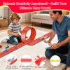 Flexible Race Track Toys for Kids: 20 Ft Flex Race Car Ramp Track with Suction Cups - Rolls Up Portable DIY Racetrack with 4 Racing Cars- Birthday Gifts for Boys Girls Ages 3+ view 3