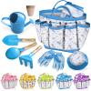 Kids Gardening Tool Set 18PCS Kids Toddler Gardening Set Includes Tote Bag Watering Can Apron Hat Rake Shovel Spoon Gloves Plant Pots and Labels, Outdoor Toys Gift for Boys Girls (Blue) view 1