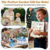 Kids Gardening Tool Set 18PCS Kids Toddler Gardening Set Includes Tote Bag Watering Can Apron Hat Rake Shovel Spoon Gloves Plant Pots and Labels, Outdoor Toys Gift for Boys Girls (Blue) view 4