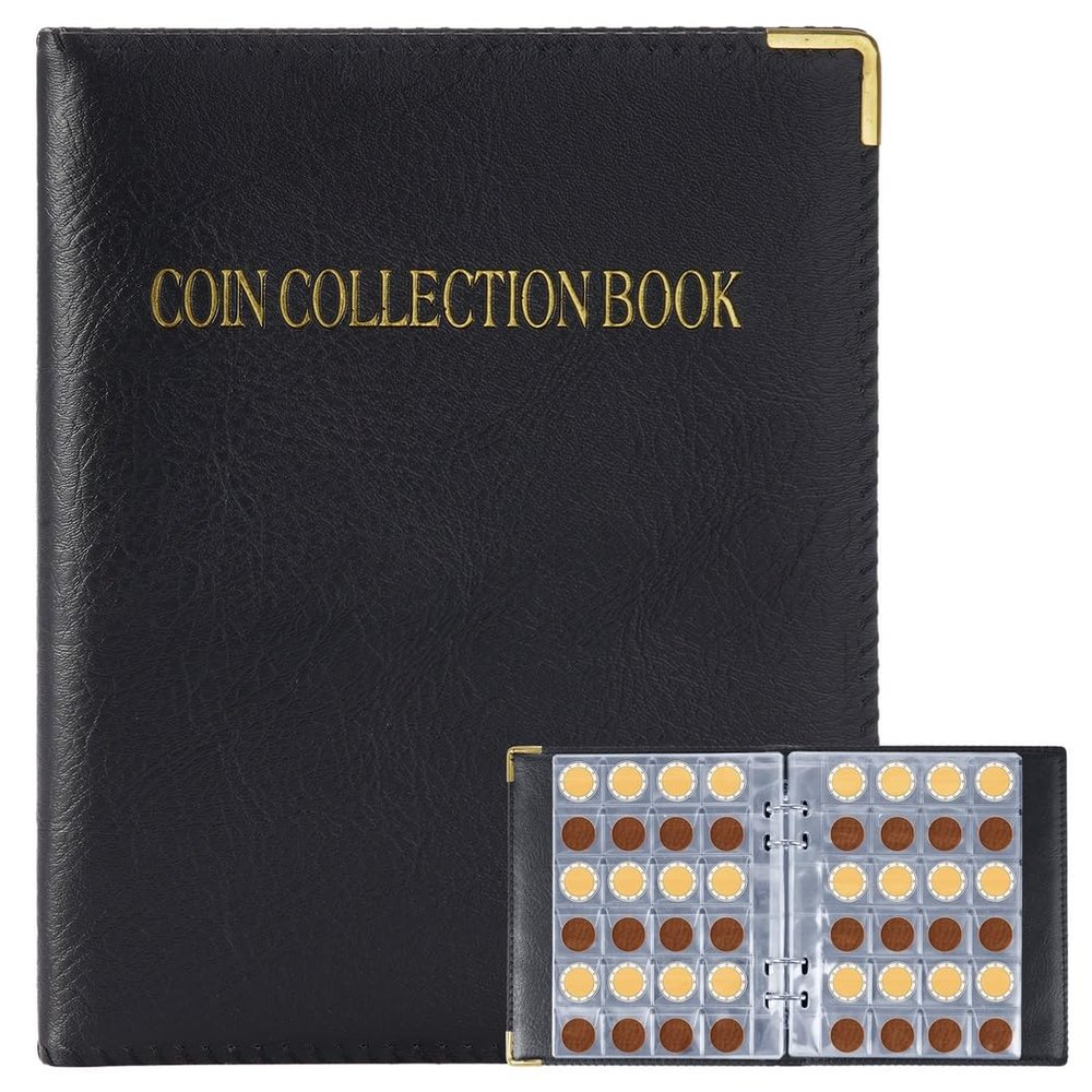 480 Pocket Coin Collecting Album With 1.1 In Slots, Holder Book For Pennies, Dollars, Tokens, Cents, Quarters, And More