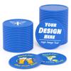 200-1000 Custom Plastic Poker Chips, Drink Token Chips Personalized Double Sided Full Color Printing with Logo Image Text, Custom Tokens for Bar, Party, Business Cards and Promotions (Blue) view 1