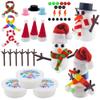 3 Pack Snowman Kits,Fun Build a Snowman Craft for Kids Gifts Winter Family Activity, Christmas Making Snowmen Kit with 3 Scarves, 3 Santa Hats view 1