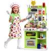 DRAMATION Kids Kitchen Playset, 36.22'' Play Kitchen for Toddlers 1-3 with Steam, Sound & Light, Cooking Stove, Play Sink, Oven and Toy Kitchen Accessories, Kitchen Set for Boys Girls 3 4 5 (Green) view 1