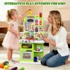 DRAMATION Kids Kitchen Playset, 36.22'' Play Kitchen for Toddlers 1-3 with Steam, Sound & Light, Cooking Stove, Play Sink, Oven and Toy Kitchen Accessories, Kitchen Set for Boys Girls 3 4 5 (Green) view 2