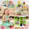 DRAMATION Kids Kitchen Playset, 36.22'' Play Kitchen for Toddlers 1-3 with Steam, Sound & Light, Cooking Stove, Play Sink, Oven and Toy Kitchen Accessories, Kitchen Set for Boys Girls 3 4 5 (Green) view 3