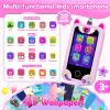 Kids Phone for Girl Toys, Christmas Birthday Gift for Girls Age 3-10, Toddler Learning Toys Phones, 2.8" Touchscreen Kids Smart Phone with Dual Camera, Game, MP3 Player, 32GB Card & Unicorn Bag Pink view 2