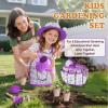 Kids Gardening Tool Set 18PCS Kids Toddler Gardening Set Includes Tote Bag Watering Can Apron Hat Rake Shovel Spoon Gloves Plant Pots and Labels, Outdoor Toys Gift for Boys Girls (Purple) view 2