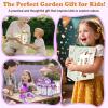 Kids Gardening Tool Set 18PCS Kids Toddler Gardening Set Includes Tote Bag Watering Can Apron Hat Rake Shovel Spoon Gloves Plant Pots and Labels, Outdoor Toys Gift for Boys Girls (Purple) view 4