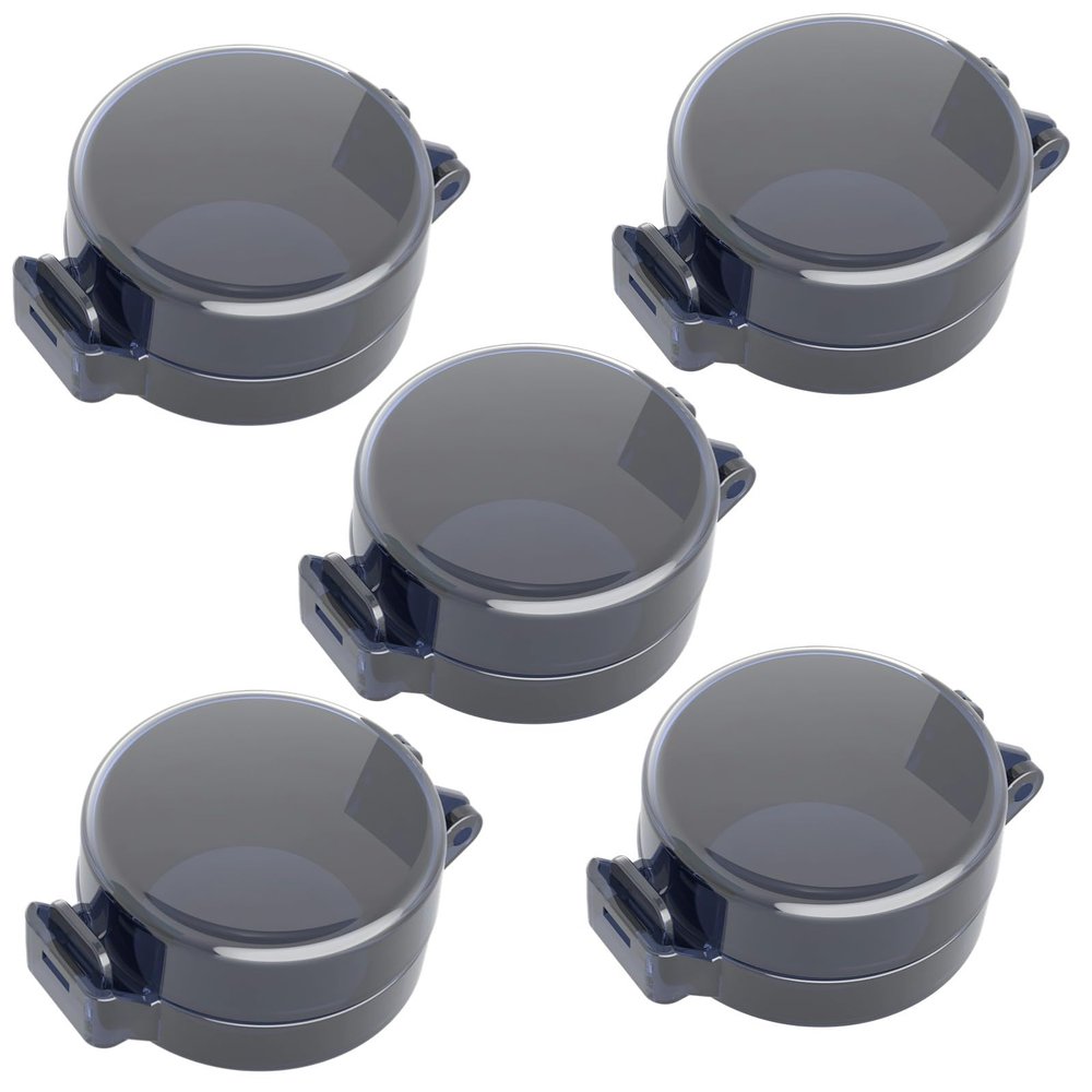 5 Pcs Stove Knob Safety Covers, Adhesive Gas Stove Protectors, Heat-Resistant, Pet & Child Proof with Secure Lid