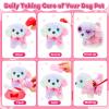 Learn2M 13Pcs Dog Toys for Kids Girls, Pretend Puppy Stroller Playset for Toddler, Electronic Interactive Walking Barking Dog Toy, Pet Care & Feeding Accessories Birthday Gifts for Little Girl 3 4 5 6 view 2