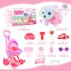 Learn2M 13Pcs Dog Toys for Kids Girls, Pretend Puppy Stroller Playset for Toddler, Electronic Interactive Walking Barking Dog Toy, Pet Care & Feeding Accessories Birthday Gifts for Little Girl 3 4 5 6 view 3