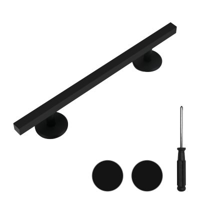 Professional Fingerboard Set - Aluminum Alloy Skateboard Obstacle with Non-Slip Base, Rod, and Deck DIY Mini Skatepark Accessory for Fingerboard Players,9.84" Long (Square-Rod-Black)