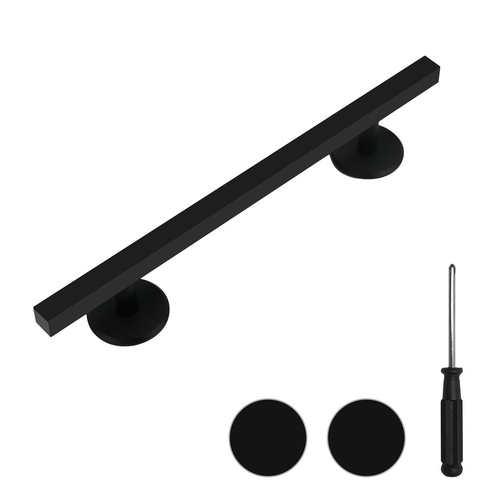 Professional Fingerboard Set - Aluminum Alloy Skateboard Obstacle with Non-Slip Base, Rod, and Deck DIY Mini Skatepark Accessory for Fingerboard Players,9.84" Long (Square-Rod-Black)