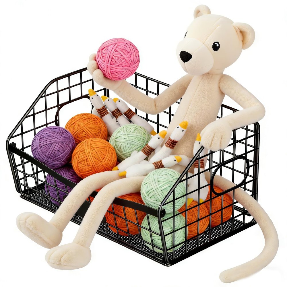 AIDILI Dog Toy Basket, Dog Toy Storage Durable Chew Pet Toy Bin for Pet-Friendly Access Pet Toy Basket with Handles, Foldable