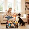 AIDILI Dog Toy Basket, Dog Toy Storage Durable Chew Pet Toy Bin for Pet-Friendly Access Pet Toy Basket with Handles, Foldable view 3