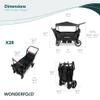WONDERFOLD X2R Rev Stroller Wagon (2 Seater) - Collapsible Stroller Wagon with 5-Point Seatbelt Harnesses, Reclining Seats & Footwells, Black view 3