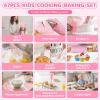 47pcs Kids Cooking Baking Set , Kids Chef Role Play Costume Set for Real Cooking , Chef Hat and Apron Cake Biscuit Tools, Birthday for 4 5 6 7 8 9 10 Year Old ,Toddler Dress Up and Pretend Play view 3