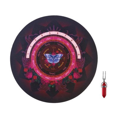 Divination Mat Rubber Divination Board Divination Mat Message Board with Crystal Divination Necklace