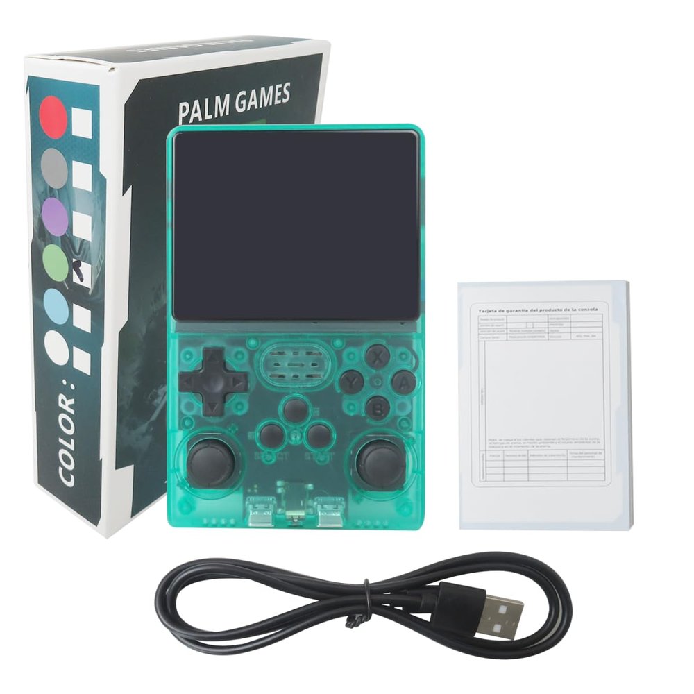 Bryzantine New R40S PRO Mini Portable Handheld Game Console, 3.5 inch IPS Screen, with 3800mAh Ultra-Long B-attery Life, Pre-Installed with 30000+ Games, Great Gift for Friend - Green
