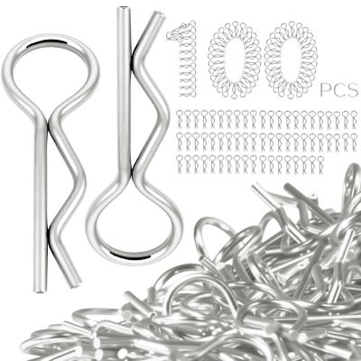 100pcs Universal RC Body Clips Pins - Compatible with Traxxas, Arrma, Redcat, Axial, HPI, HSP, Exceed, Himoto, Losi, RC4WD, Tamiya, Fits 1/8, 1/10, 1/12 Scale RC Cars, Trucks, Crawlers, Buggies