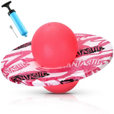 WinnerWhy Pogo Trick Ball for Kids, Up to 160lbs, Pogo Stick Jumper for Boys Girls Balance Bounce Board Ball with Pump Safe Fun Indoor Outdoor Gift Toy for Christmas(Pink, White,Cute Style)