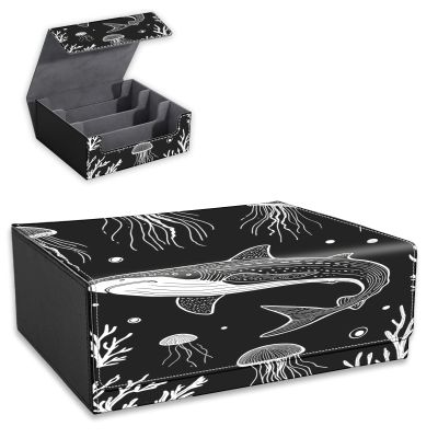 ETLKJVBL for MTG Deck Box Organizer, Trading Card Storage Box for 1800+, Whale Shark and Jellyfish Protective Case for MTG commander deck, Ideal for TCG Games and Card Collectors