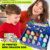 Dak Haan 15PCS 3D Printed Dragon Egg,3D Dragon Eggs Set with Display Stand,Mini Dragons Eggs Set Fidget Toy,Easter Egg Stuffers,DIY Craft Kit,Dino Eggs for 5-7 4-6 8-12 Year Old Boys Girls view 2
