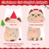 AGIFTMIND 12 inch Christmas Cat Stuffed Animals Funny Xmas Plush Pillow Holiday Decoration Gifts for Cat Mom Lovers (Beige) view 3