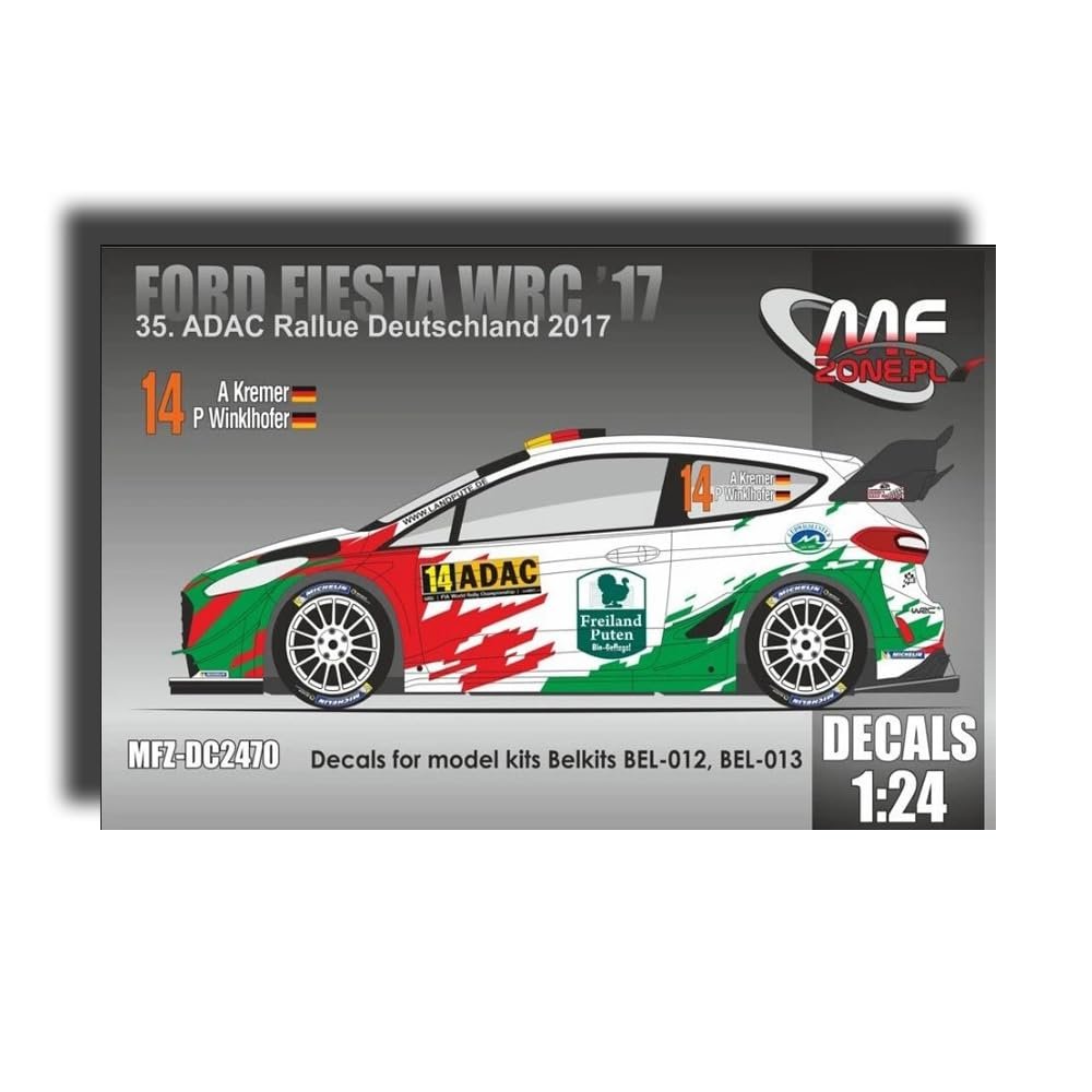 MF-Zone DC2470 1/24 Decal for F0rd Fiesta WRC 17 A Kremer ADAC Rallye Deutschland 2017
