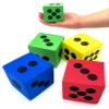 4 Foam Jumbo Playing Dice - Red, Yellow, Blue, Green - Kids Outdoor/Indoor Games, Classroom Supplies view 1