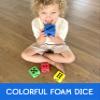 4 Foam Jumbo Playing Dice - Red, Yellow, Blue, Green - Kids Outdoor/Indoor Games, Classroom Supplies view 2