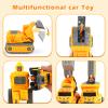 Toys for 3 4 5 6 Year Old Boys 5-in-1 Detachable Construction Vehicles SetTransform Robot Kids Toys Cars Easy DIY Toys for Ages 5+  Gifts for Boys Girls Birthday Christmas Easter view 3