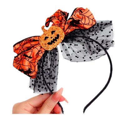 AVMBC Halloween Headbands Pumpkin Head bands Spider Web Headband Lace Pumpkin Bow Design Hair Bands Happy Party Hair Accessories for Halloween Christmas Party Birthday Head Wear
