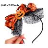 AVMBC Halloween Headbands Pumpkin Head bands Spider Web Headband Lace Pumpkin Bow Design Hair Bands Happy Party Hair Accessories for Halloween Christmas Party Birthday Head Wear view 2
