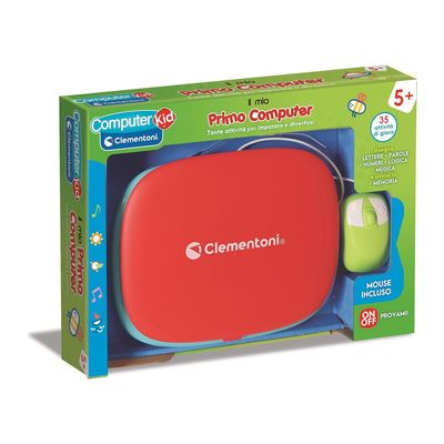 Clementoni Sapientino Il Mio Primo Computer, Interactive Educational Game Children from 5 Years, 35 Activities, Learn Letters, Numbers, Logic and Music, Mouse Included, LCD Screen, Italian Language